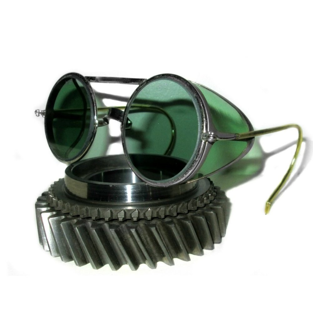 COPY - Antique Willson Green Sunglasses Goggles Vtg Steampunk Old Safety Glasse…